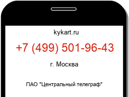 Информация о номере телефона +7 (499) 501-96-43: регион, оператор