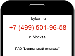 Информация о номере телефона +7 (499) 501-96-58: регион, оператор