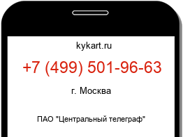Информация о номере телефона +7 (499) 501-96-63: регион, оператор