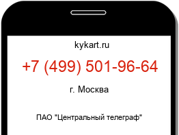 Информация о номере телефона +7 (499) 501-96-64: регион, оператор