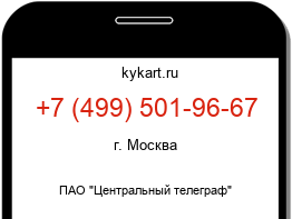 Информация о номере телефона +7 (499) 501-96-67: регион, оператор