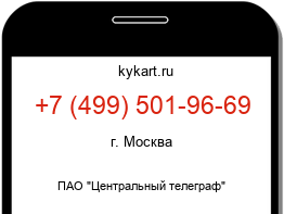 Информация о номере телефона +7 (499) 501-96-69: регион, оператор