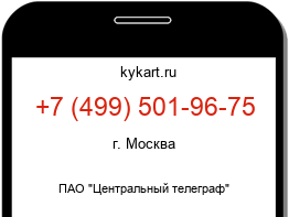 Информация о номере телефона +7 (499) 501-96-75: регион, оператор