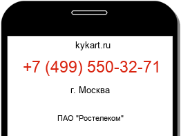 Информация о номере телефона +7 (499) 550-32-71: регион, оператор