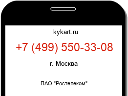 Информация о номере телефона +7 (499) 550-33-08: регион, оператор