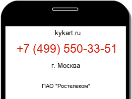 Информация о номере телефона +7 (499) 550-33-51: регион, оператор