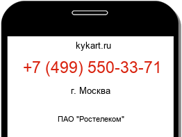Информация о номере телефона +7 (499) 550-33-71: регион, оператор