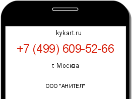 Информация о номере телефона +7 (499) 609-52-66: регион, оператор