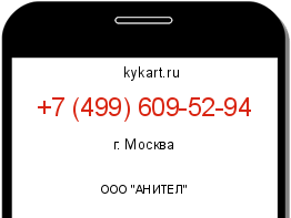 Информация о номере телефона +7 (499) 609-52-94: регион, оператор
