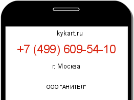 Информация о номере телефона +7 (499) 609-54-10: регион, оператор