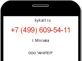 Информация о номере телефона +7 (499) 609-54-11: регион, оператор