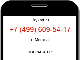 Информация о номере телефона +7 (499) 609-54-17: регион, оператор