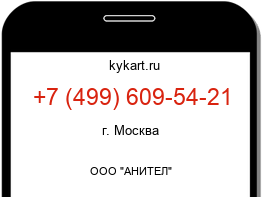 Информация о номере телефона +7 (499) 609-54-21: регион, оператор