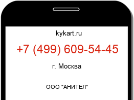 Информация о номере телефона +7 (499) 609-54-45: регион, оператор