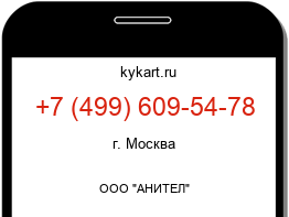 Информация о номере телефона +7 (499) 609-54-78: регион, оператор