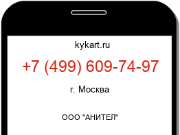 Информация о номере телефона +7 (499) 609-74-97: регион, оператор