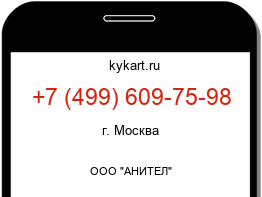 Информация о номере телефона +7 (499) 609-75-98: регион, оператор