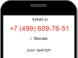 Информация о номере телефона +7 (499) 609-76-51: регион, оператор