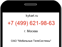 Информация о номере телефона +7 (499) 621-98-63: регион, оператор