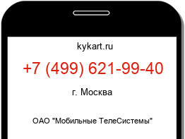 Информация о номере телефона +7 (499) 621-99-40: регион, оператор