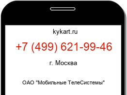 Информация о номере телефона +7 (499) 621-99-46: регион, оператор