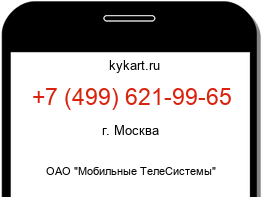 Информация о номере телефона +7 (499) 621-99-65: регион, оператор