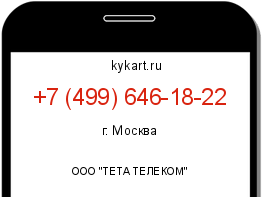 Информация о номере телефона +7 (499) 646-18-22: регион, оператор