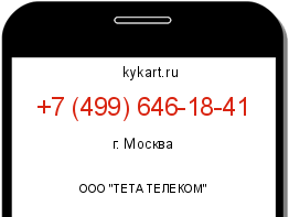 Информация о номере телефона +7 (499) 646-18-41: регион, оператор