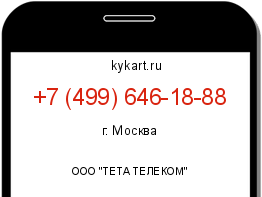 Информация о номере телефона +7 (499) 646-18-88: регион, оператор