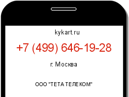 Информация о номере телефона +7 (499) 646-19-28: регион, оператор