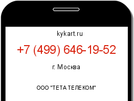 Информация о номере телефона +7 (499) 646-19-52: регион, оператор