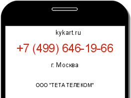 Информация о номере телефона +7 (499) 646-19-66: регион, оператор