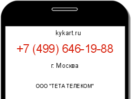 Информация о номере телефона +7 (499) 646-19-88: регион, оператор