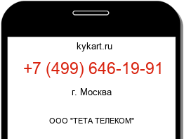 Информация о номере телефона +7 (499) 646-19-91: регион, оператор