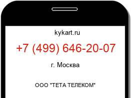 Информация о номере телефона +7 (499) 646-20-07: регион, оператор
