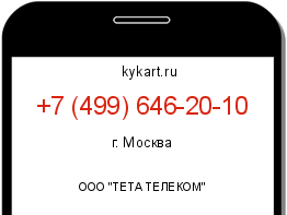 Информация о номере телефона +7 (499) 646-20-10: регион, оператор