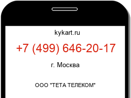Информация о номере телефона +7 (499) 646-20-17: регион, оператор