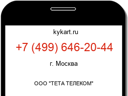 Информация о номере телефона +7 (499) 646-20-44: регион, оператор