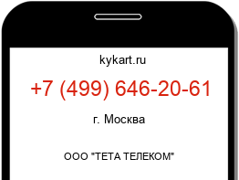 Информация о номере телефона +7 (499) 646-20-61: регион, оператор