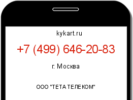Информация о номере телефона +7 (499) 646-20-83: регион, оператор