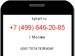 Информация о номере телефона +7 (499) 646-20-85: регион, оператор