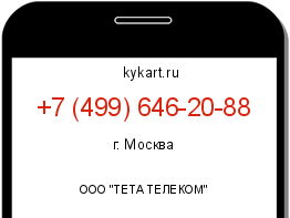 Информация о номере телефона +7 (499) 646-20-88: регион, оператор