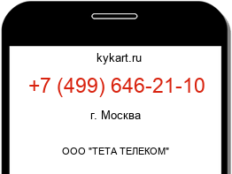 Информация о номере телефона +7 (499) 646-21-10: регион, оператор