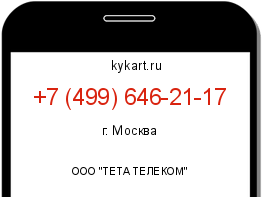 Информация о номере телефона +7 (499) 646-21-17: регион, оператор