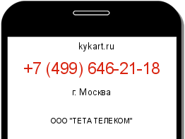 Информация о номере телефона +7 (499) 646-21-18: регион, оператор
