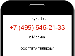 Информация о номере телефона +7 (499) 646-21-33: регион, оператор