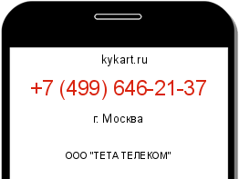 Информация о номере телефона +7 (499) 646-21-37: регион, оператор