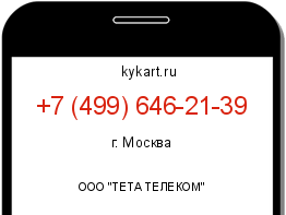 Информация о номере телефона +7 (499) 646-21-39: регион, оператор