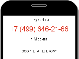 Информация о номере телефона +7 (499) 646-21-66: регион, оператор