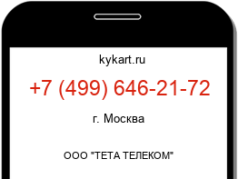 Информация о номере телефона +7 (499) 646-21-72: регион, оператор
